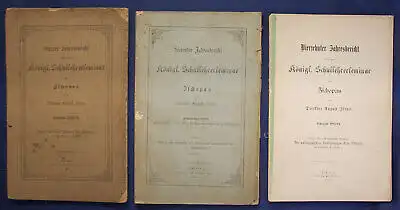 Israel 3 Hefte Jahresbericht königl. Schullehrerseminar Zschopau um 1875 sf