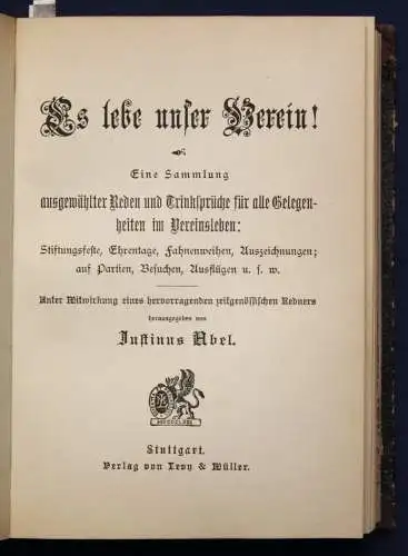 Abel Sammelband mit 4 Titeln  Der gewandte Redner 1871 Festreden Redekunst sf
