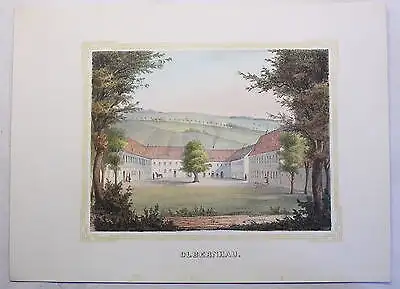 Lithografie Olbernhau Ansicht Sachsen Poenicke Schlösser & Rittergüter um 1855
