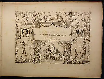 Bürkner Bilder aus dem Familienleben in 14 original Radierungen 1874 sf