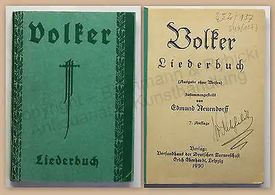 Neuendorff Volker Liederbuch 1930 Liedersammlung Musik Volkslieder Liedtexte xz