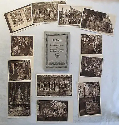 12 Ansichtskarten Postkarten Goslar Niedersachsen Rathaus Huldigungssaal um 1925