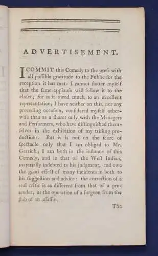 The Fashionable Lover a Comedy as it is Acted at the Theater- Royal 1772 js