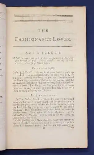 The Fashionable Lover a Comedy as it is Acted at the Theater- Royal 1772 js