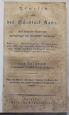 Nemesis oder des Schicksals Rache 1831 Erzählungen Todesarten Christentum xz