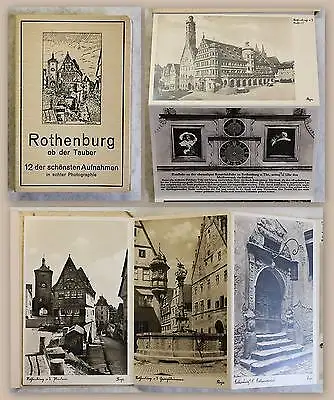 12 Fotopostkarten Rothenburg ob der Tauber um 1935 Bayern Ansichtskarten xz