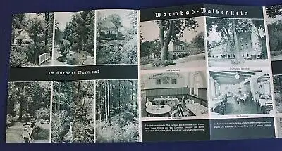 Warmbad Wolkenstein 2 Briefe mit Briefkopfabbildung und 1 Prospekt 1937 js