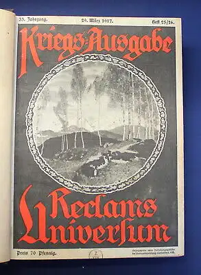 Reclams Universum Kriegs- Ausgabe 33. Jahrgang 1917 Heft 25/26. Literatur js