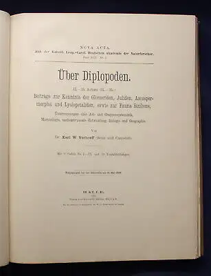 Wangerin Nova Acta Abhandlungen der Naturforscher 1910 / 92. Band Leopoldina js