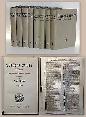Clemen Luthers Werke Bd. 1-8 Religion Theologie Christentum Predigten Briefe xz