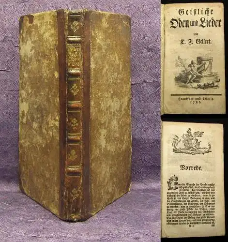 Gellert C. F. Geistliche Oden und Lieder 1766 Belletristik Theologie Lyrik