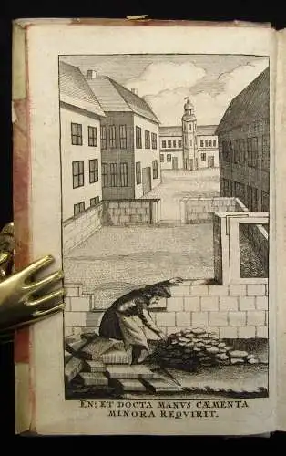 Köcher Historiam Vokabulorum Linguae Latinae, 2 Bände in 1 Buch 1718, 1747 js