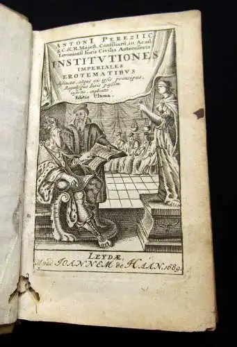 Perez, Antonio 1689 Instituciones Imperiales Erotematibus Distinctae Atque... am