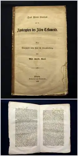 Keerl Das Wort Gottes und die Apokryphen des alten Testaments 1853 Selten  mb