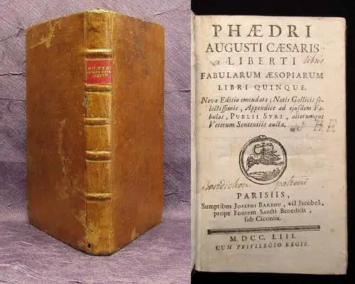 Phaedrus Phaedri Augusti Caesaris Liberti fabularum Aesopiarum libri quinqu 1753