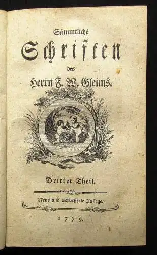 sämmtliche Schriften des Herrn F. W. Gleims 1779 8 Teile in 1 Band Belletristik