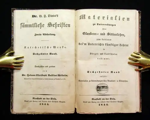 Dinter Sämmtliche Schriften 2 Abteilung 16.Bd 1844 Theologie Religion mb