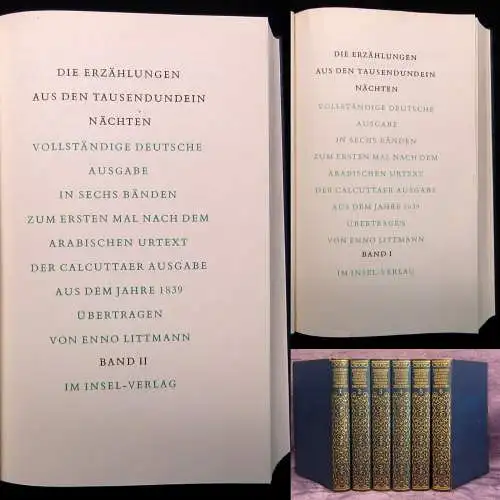 Littmann Die Erzählungen aus den Tausendundein Nächten Bd. 1-7 Insel-Verlag 1961
