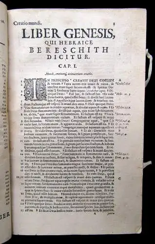 Rößlin Biblia Sacra Veteris et Novi Testamenti plein velin d`epoque 3 in 1, 1664