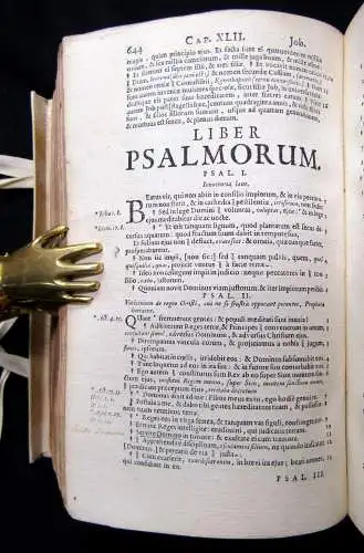 Rößlin Biblia Sacra Veteris et Novi Testamenti plein velin d`epoque 3 in 1, 1664