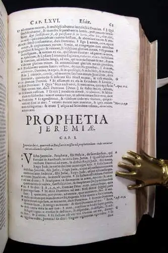 Rößlin Biblia Sacra Veteris et Novi Testamenti plein velin d`epoque 3 in 1, 1664