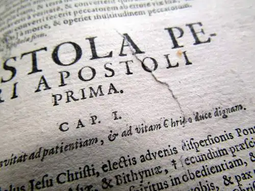 Rößlin Biblia Sacra Veteris et Novi Testamenti plein velin d`epoque 3 in 1, 1664