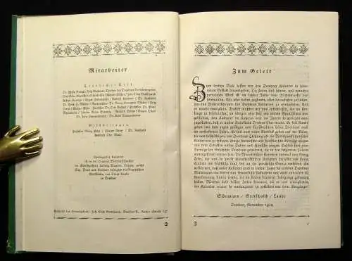 Schumann Dresdner Kalender Jahrbuch 1921 künstlerisch,geistlich,wirtschaftlich
