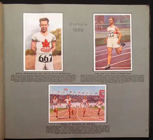 Sammelbilderalbum Sport-Bilder Olypia Amsterdam 1928 mit 84 Bildern komplett mb