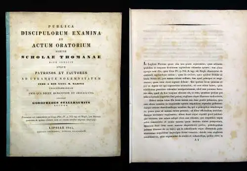 Stallbaumuius Publica Discipulorum Examina et Actum Oratium Nomine 1845 js