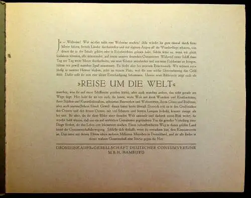Grosseinkaufs- Gesellschaft Sammelbilderalbum Reise um die Welt 1932 komplett mb