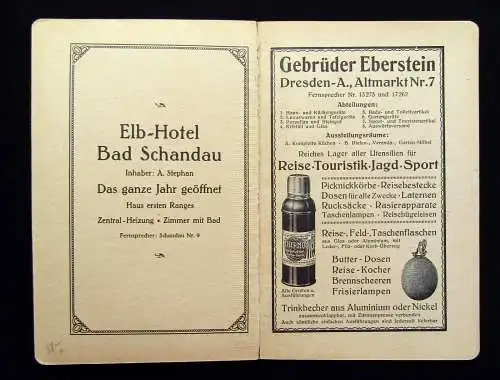 Schäfer Meinholds Führer  sächs.-böhmische Schweiz in 8 Touren um 1925 Guide mb