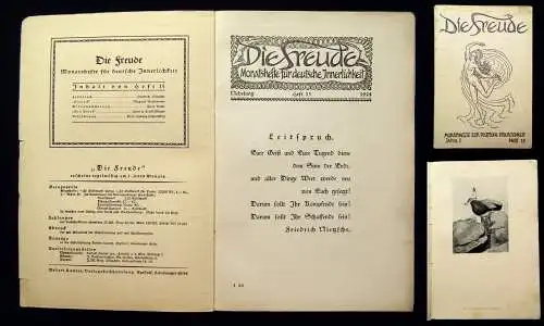 Nietzsche Die Freude Monatshefte für deutsche Innerlichkeit Jg.1 Heft 15 1924 js