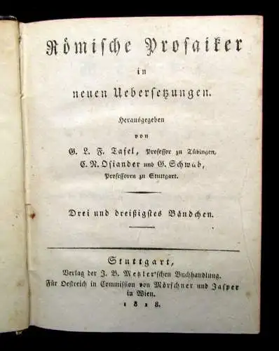 Seneca Werke 4. Bändchen 1828 Römische Prosaiker Literatur Belletristik mb