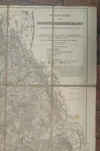 Specialkarte Berchtesgadener Alpen+ Beilage Kartenbeilage zum Führer 1935,1912 j