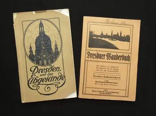 2 Hefte Dresdner Wanderbuch / Dresden und das Elbgelände 1921 Geografie js