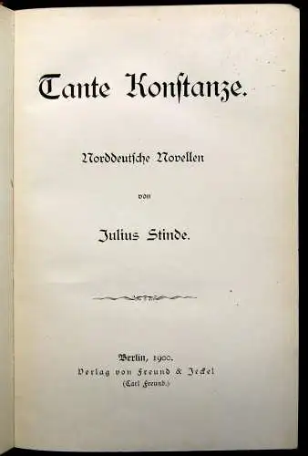 Stinde Tante Konstanze 1900 Belletristik Literatur Lyrik mb