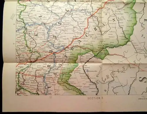 Karte von Russland Section 8 um 1910 59 x 59 cm Adolf Henze Verlag js
