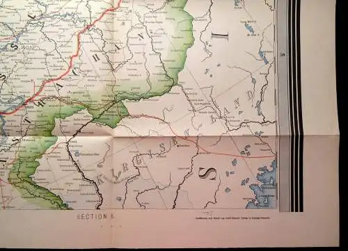 Karte von Russland Section 8 um 1910 59 x 59 cm Adolf Henze Verlag js