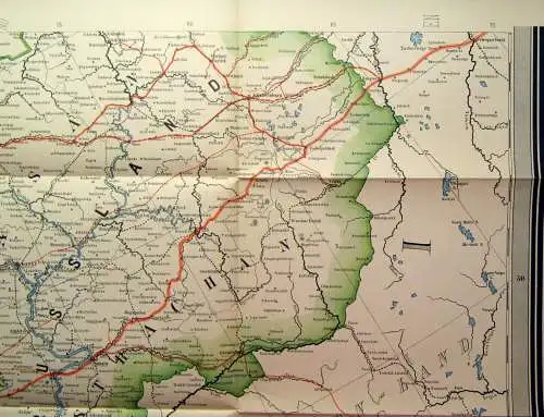 Karte von Russland Section 8 um 1910 59 x 59 cm Adolf Henze Verlag js