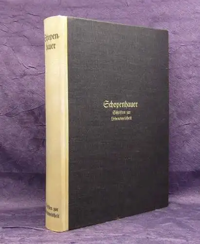 Weitzmann Arthur Schopenhauer Schriften zur Lebensweisheit 1938 Halbpergament js