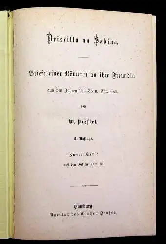 Pressel 1874-1876 Priscilla an Sabina Briefe einer Römerin an ihre Freundin am