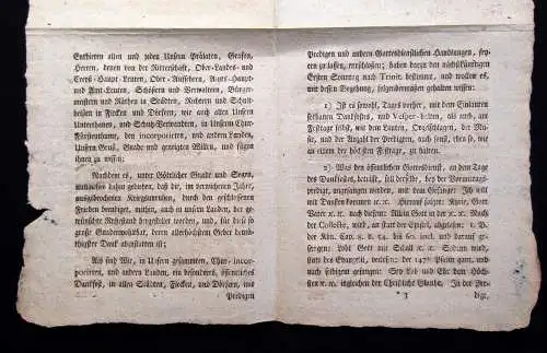 2 Hefte Friedens-Dankfeste Abkündigung und Anordnung Churfürstenthume Sachsen js