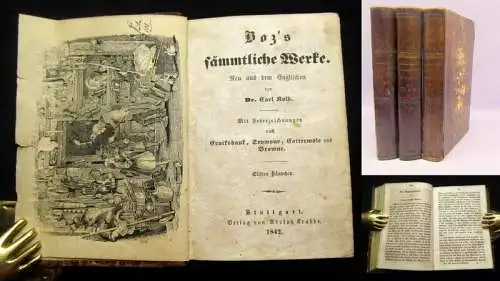 Master Humphreys Wanduhr, Charles Dickens, 1842, Boz`s sämmtliche Werke, 3 Bde.