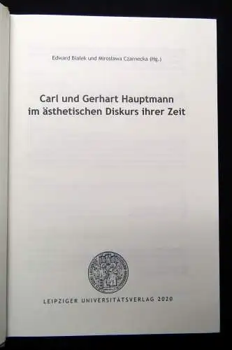 Bialek Carl u. Gerhart Hauptmann im ästhetischen Diskurs ihrer Zeit 2020 Bd.11