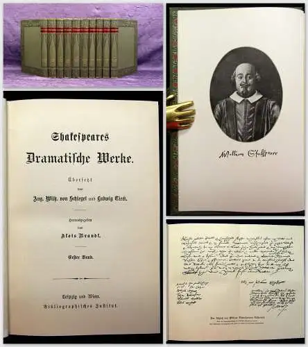 Schlegel Tieck Shakespears Werke 10 Bde um 1897 Belletristik Klassiker