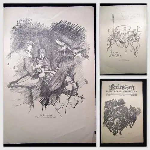 Cassirer Kriegszeit Künstlerflugblätter Nr.35 4 Original Lithographien 1915