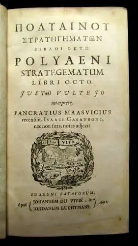 Polyaeni strategematum libri octo, 1691, Kupfertitel, Militär, Militaria