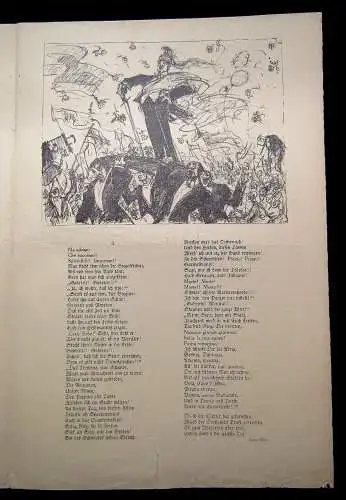 Cassirer Kriegszeit Künstlerflugblätter Nr.43 4 Original Lithographien 1915