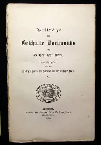 Beiträge zur Geschichte Dortmunds u der Grafschaft Mark XI. 1902 Geschichte