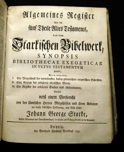 Starke, Chr. 1744 Synopsis - Kurzgefasster Auszug der gründlichen und nutzbaren